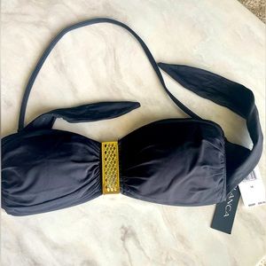 LA BLANCA Black Bikini swim top size 10
